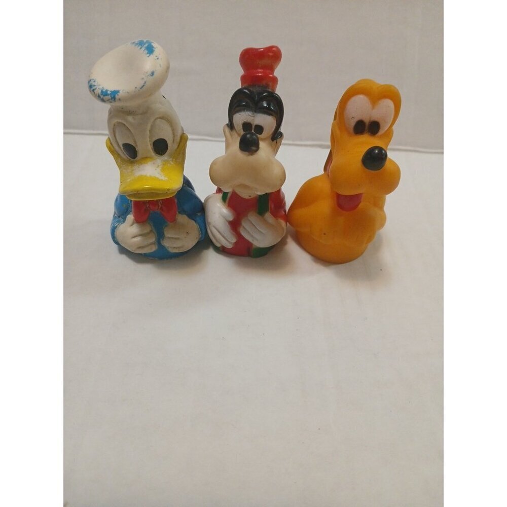Vtg 1970's Disney Rubber Finger Puppets Donald Duck Pluto Goofy Lot
